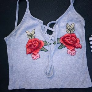 LF Tops - LF, Urban Outfitters Crop Tops Embroidered Flowers LF Tops - LF, Urban Outfitters Crop Tops Embroidered Flowers